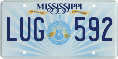 MS license plate LUG592