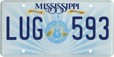 MS license plate LUG593
