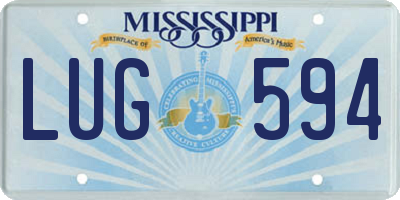 MS license plate LUG594