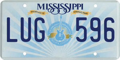 MS license plate LUG596