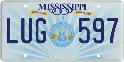 MS license plate LUG597