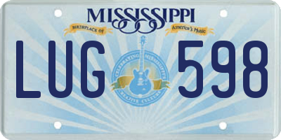 MS license plate LUG598