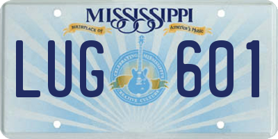 MS license plate LUG601