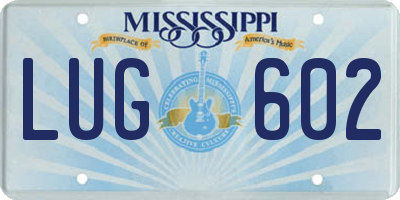 MS license plate LUG602