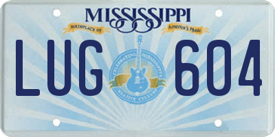MS license plate LUG604