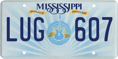 MS license plate LUG607
