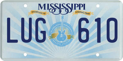 MS license plate LUG610