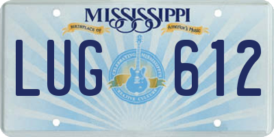 MS license plate LUG612