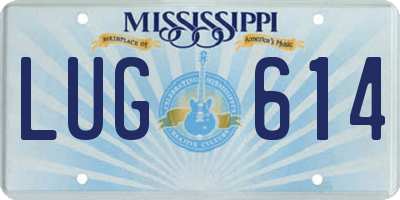 MS license plate LUG614