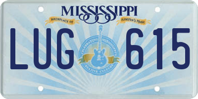 MS license plate LUG615