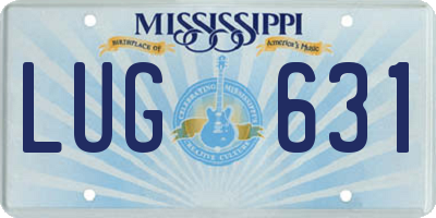 MS license plate LUG631