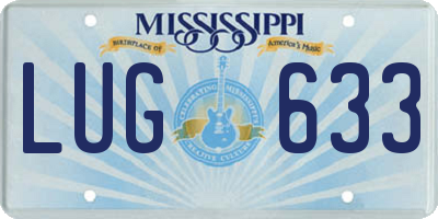 MS license plate LUG633