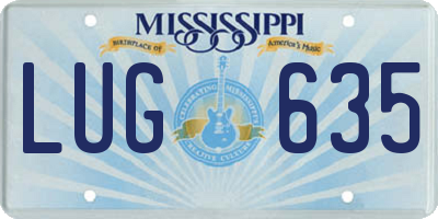 MS license plate LUG635
