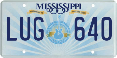 MS license plate LUG640