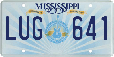 MS license plate LUG641