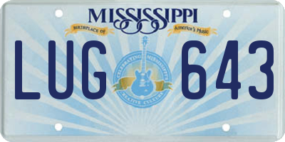 MS license plate LUG643