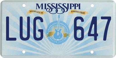 MS license plate LUG647