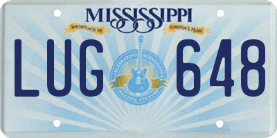 MS license plate LUG648