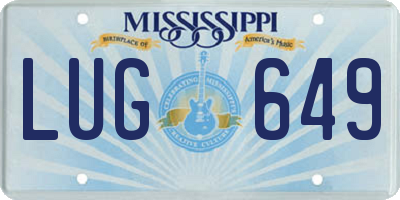 MS license plate LUG649