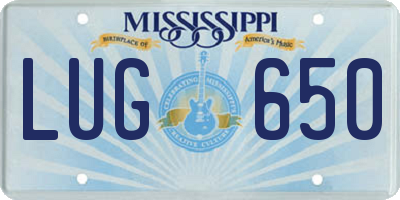 MS license plate LUG650