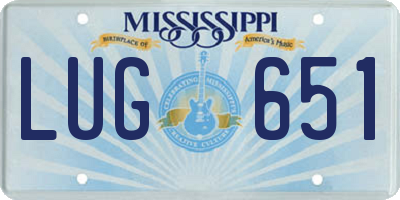 MS license plate LUG651