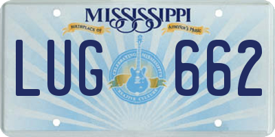 MS license plate LUG662