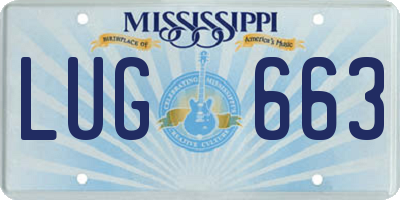 MS license plate LUG663