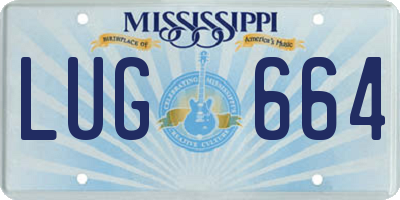 MS license plate LUG664