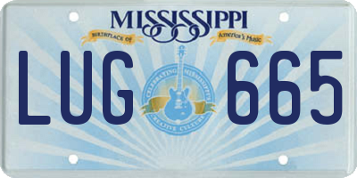 MS license plate LUG665