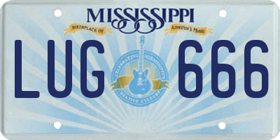 MS license plate LUG666