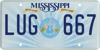 MS license plate LUG667