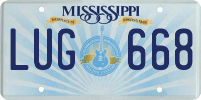 MS license plate LUG668