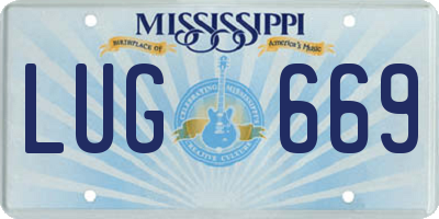 MS license plate LUG669