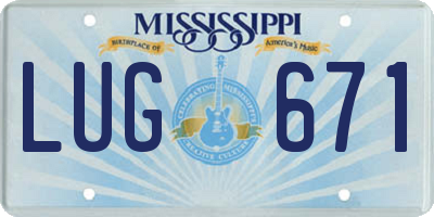 MS license plate LUG671