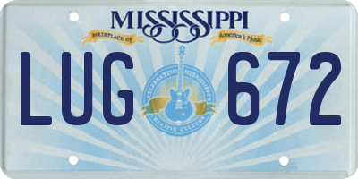 MS license plate LUG672