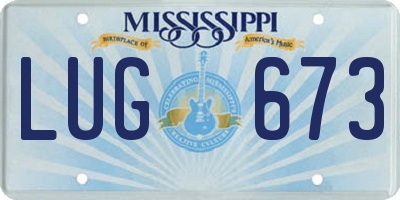 MS license plate LUG673