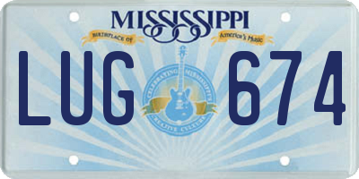 MS license plate LUG674