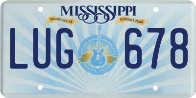 MS license plate LUG678