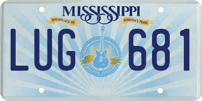 MS license plate LUG681