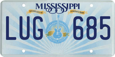 MS license plate LUG685