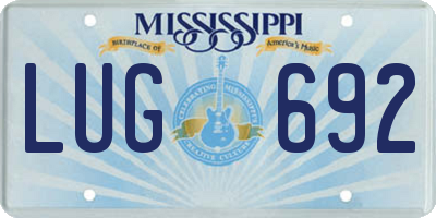 MS license plate LUG692