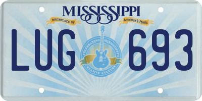 MS license plate LUG693