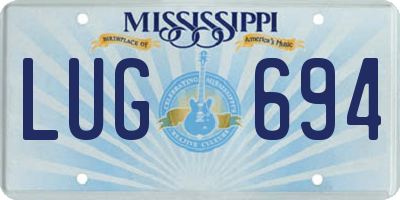 MS license plate LUG694