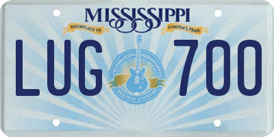 MS license plate LUG700