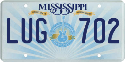 MS license plate LUG702