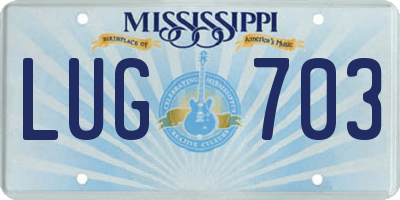 MS license plate LUG703