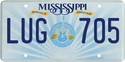 MS license plate LUG705