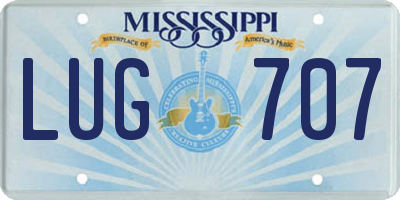 MS license plate LUG707
