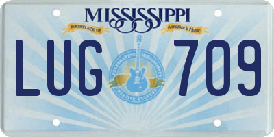 MS license plate LUG709