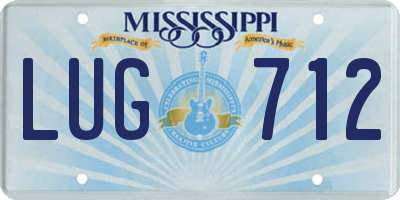 MS license plate LUG712